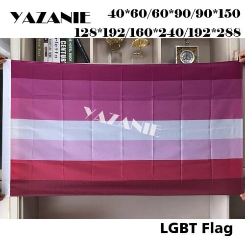 YAZANIE LGBT Rainbow Homosexual Lipstick Kiss Lip Lesbian Pride Flag Single or Double Sided Polyester Flags and Banners