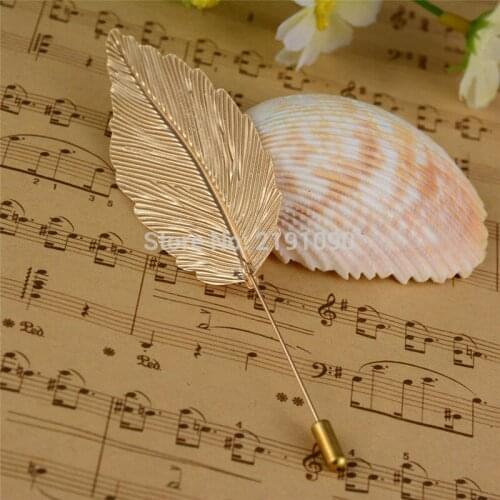 Retro Style Mens Suits Leaf Brooches For Wedding Party Feather Shawl Pin Lapel Pin Corsage Collar Pin Brooch Jewelry