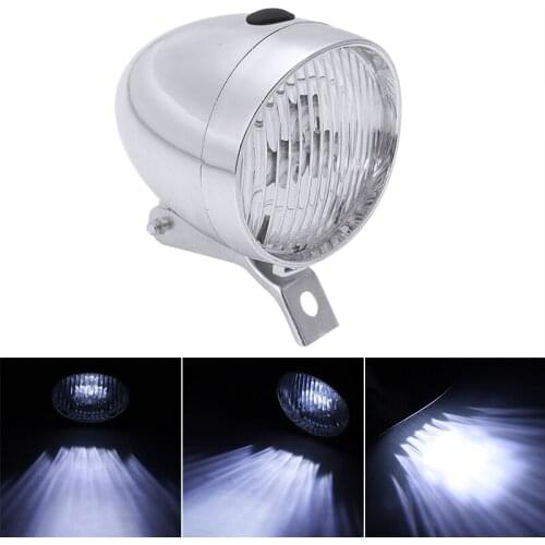 Retro Cycling 3 LED Bicycle Headlight Front Light Bicycle Bike Chrome Headlamp Flashlight Lamp New