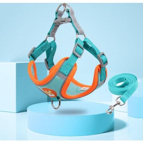 Dog Harness No-Pull Pet Cat Puppy Harness with 2 Leash Clips Adjustable Soft Padded Suede Pug Small Dog Vest Reflective No-Choke