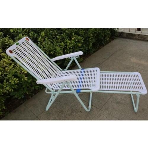 Folding Sun Lounger Deck Chair Beach Leisure Chair Plastic Lazy Chair Office Napping Chair
