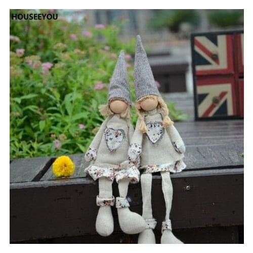 2PCS/lot Fabric Hanging Leg Doll Creative Figurines Miniatures Toys Decoration Crafts Chic Home Decors Furnishing