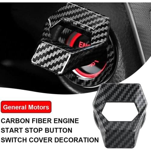 Car Start Stop Button Protection Cover Carbon Fiber Universal Push Switch Cover