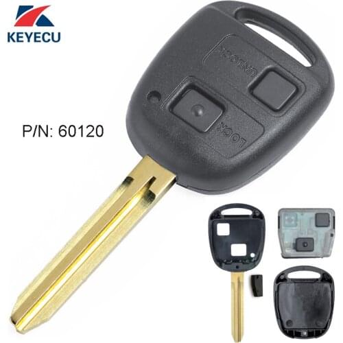 KEYECU Replacement Remote Key Fob 2Button 304MHz 4D67 Chip for Toyota Prado 120 2002-2004 P/N: 60120