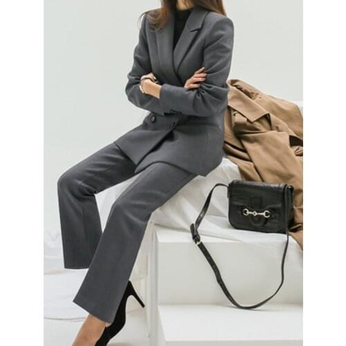 Women Two-Piece Set Office Lady Slim Blazer Pants Suits Female New Fashion Spring Autumn Business Attire