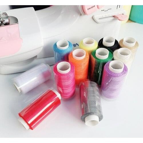 12 Colors Mixed 100% Cotton Yarn Sewing Thread Roll Machine Hand Embroidery 300 Meters/roll For Home Sewing Kit