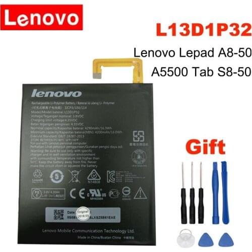 Lenovo L13D1P32 4290mAh Original Battery For Lenovo A8-50 A5500 label S8-50 Battery L13D1P32 Battery 4290mAh+ Free Tools