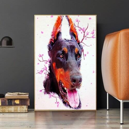 New hot 5D DIY Diamond Painting Cross Stitch Big Black Dog Rhinestone Embroidery Animal Mosaic Flower Home Decoration Gift