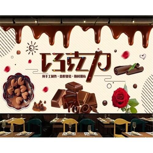 Beibehang mural Vinyl wall handmade chocolate dessert wall sticker background wall design wallpaper roll wallpaper for walls 3 d