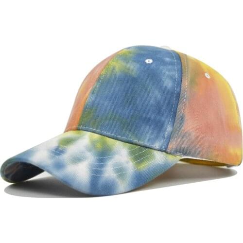 [DIFF COOL]New men and women baseball cap adjustable fashion trend rebound cap tie-dye baseball hip-hop unisex bone color