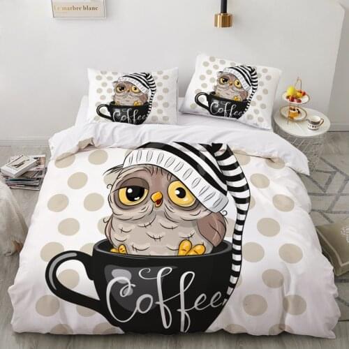 Kids Bedding Set for baby cartoon duvet cover set for home bed linen bed linings family sets Euro 200*220 Owl