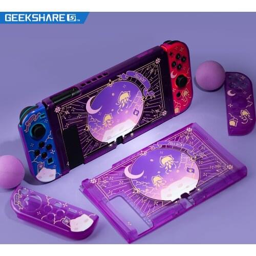 Geekshare Jellyfish Violet Nintendo Switch Shell NS Protective Full Cover Split TPU Soft Case For Nintendo Switch Accessories