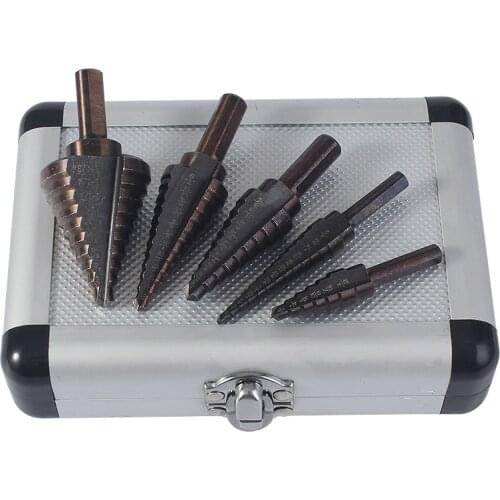 HSS 4241 Cobalt Multiple Hole 50 Sizes Step Drill Bit Set Tools Aluminum Case Metal Drilling Tool for Metal Wood Step Cone Drill