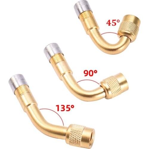 5/90/135 Degree Angle Brass Air Tyre Valve Stem with Extension Adapter for Car Truck Motorcycle Bicycle Accessories