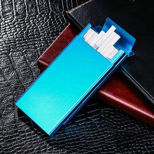 Metal Ultra Thin Pipes Cigarette Box Personality Cigaret Case Slim Slider Cigarette Box Aluminum Gift Box Cigarette Holder New