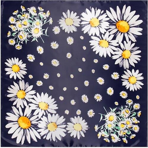 HOT 90cm * 90cm Fashion silk suqare scarf Little Daisy high quality women hijab