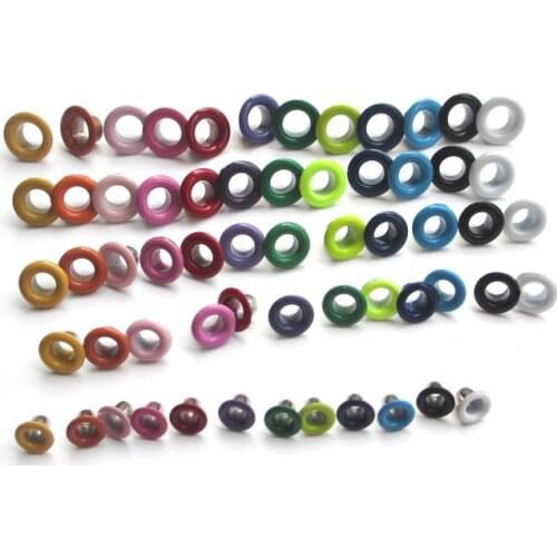 5mm 100set Paint Coloured Grommets Eyelets and Washer for DIY Handmade Accessories Ring Corns buckle Scrapbook Leather Craft