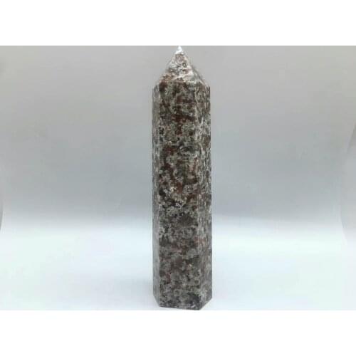 90mm Natural flame stone single pointed column room decoration Reiki healing home decoration fish tank decoration