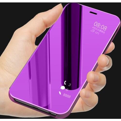 Newest Electroplated Smart Mirror Stand Case Mobile Phone Shell Flip Cover Sleep Smartphone Decoration