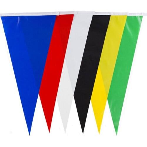 Wholesale 160M 400 flags Color silk fabric Pennats Banner Christmas wedding Party Decorative garden Bunting Flag Party Supplies