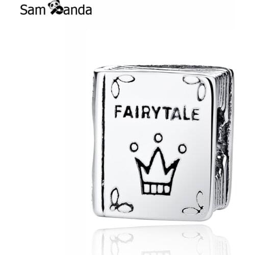 Original 100% 925 Sterling Silver Charm Bead Fairy Tales Book Charms Fit Bracelets Women Diy Jewelry Making