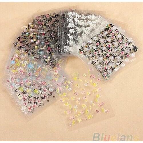 80% Hot Sale 10 Sheets Nail Art Transfer Stickers 3D Design Manicure Tips Decal Decorations