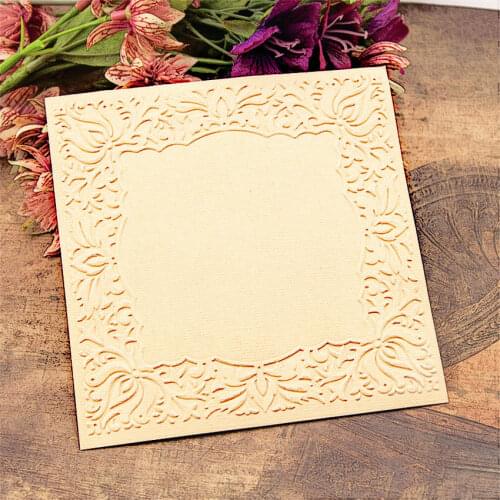 12.6x12.6cm Vines frame Embossing folders Plastic bump Scrapbooking DIY Template Fondant indentation Cake Photo Album Card Make