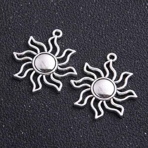 6pcs 31*34mm Tibetan Metal Zinc Alloy Sun Pendant Charms Fit Jewelry Necklace Pendant Charm Making