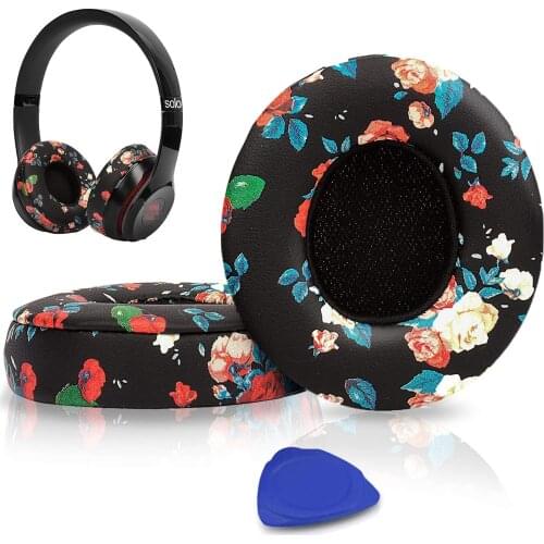 Professional Ear Pads Cushions Replacement, Earpads Compatible with Beats Solo2 & Solo3 Wireless On-Ear Headphones with Soft