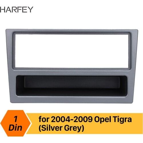 Harfey Silver Grey 1Din Frame Car Radio Fascia for OPEL Agila Astra (G) Meriva Signum Tigra DVD Player Stereo Dashboard Panel