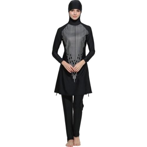 Plus Size Muslim Swimwear Women Full Coverage Islam High Quality Black Swimsuit Arab Beach Wear Maillot De Bain Femme