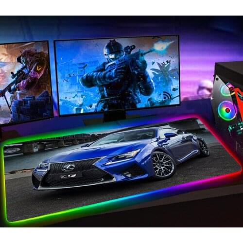 RGB Sport Cool Lexus Car Mouse Pad Mousepad Keyboard Pad Mause Pad Rubber No-slip with Backlit Tapis De Souris L 35x60 Mausepad