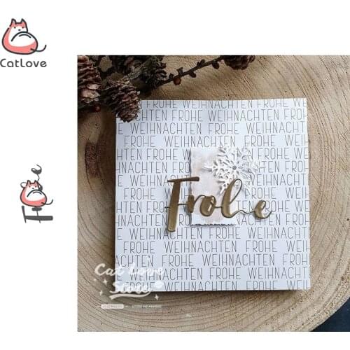 Merry German Letters Metal Cutting Dies Scrapbooking Stencil DIY Craft Embossing Die Cuts Card Making New Dies For 2019