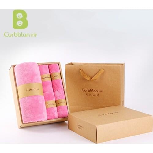 Curbblan Bath Towels Hair drying Cap Handkerchief Gift Box Set Soft Strong Water Absorption 3pcs 5pcs 6pcs Towels Sets In Stock