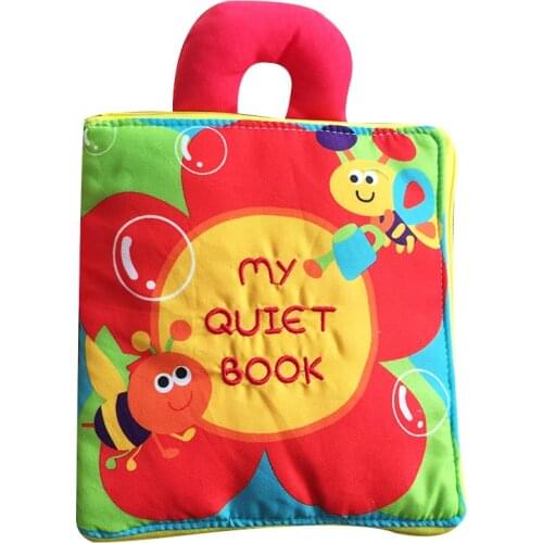 My Quiet Cloth Book English Picture Soft Washable Baby Little Kids Practice Hand 3D Early Education Funny Puzzle Toys
