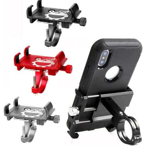 Universal Mobile Phone Holder Aluminum Alloy Bike Cell Phone Holder Bracket Handlebar Clip Stand Mount For iPhone 11 Pro Max