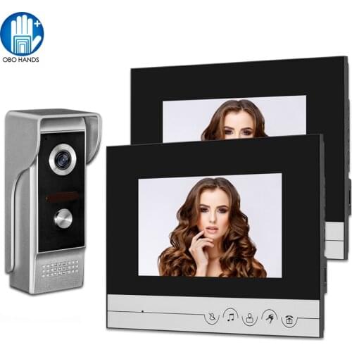 NEW Wired Video Intercom System Video Doorbell Doorphone 7inch Color Screen Monitor 700TVL Waterproof Outdoor Camera for Home