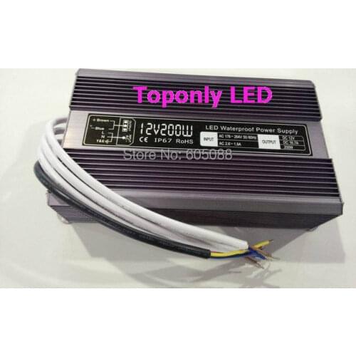 IP67 waterproof 24v 200w led transformer AC110v 220v to DC24v constant voltage led driver led power supply 20pcs/lot wholesale