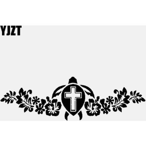 YJZT 18.6CM*5.7CM Jesus Christianity Cross Vinyl Decals Christianity Car Sticker Black/Silver C3-1481