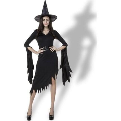 Witch Costumes Black Irregular Nun Witch Costume Witch Dress Halloween Costume Halloween Costumes for Women