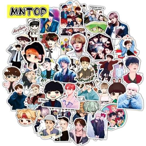 10/30/50Pcs Korean Stars Kpop Carton Toy PVC Stickerss For Skateboard Luggage Notebook Laptop Childrens Toy Decals Idols Cute
