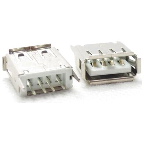 10Pcs USB Tipo-A Female 4 Pin DIP Soquete do Conector AF180 13.7mm straight pin