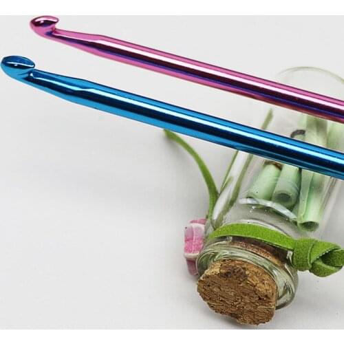 11 Pcs/ Set Crochet Hooks Needle Set Assorted Colors Tunisian Afghan Aluminum Knitting Needles Tools Kit SEC88