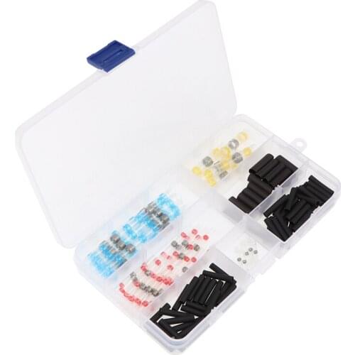 110PCS Mixed Heat Shrink Wire Connectors Solder Sleeves Soldar Cable Electrico Waterproof Butt Terminals Crimp Connector