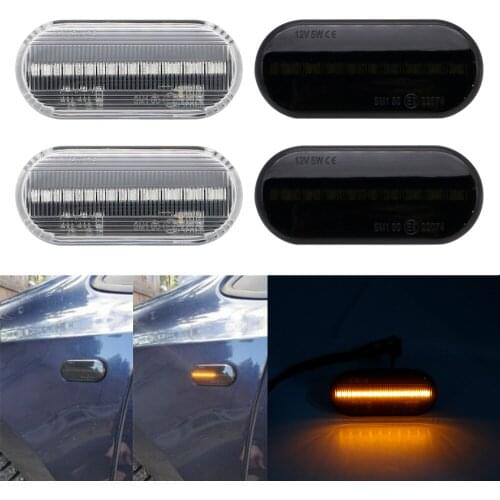 2pcs/set Dynamic Flowing LED Side Marker Signal Light Amber Smoke LED Sequential Blinker Light For Ford For SEAT