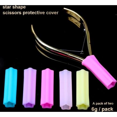 2Pcs Silicone Nipper Cover Sleeve Nail Cuticle Scissors Tweezers Cap Protective Sleeve For Nail Cuticle Scissors Manicure Tools