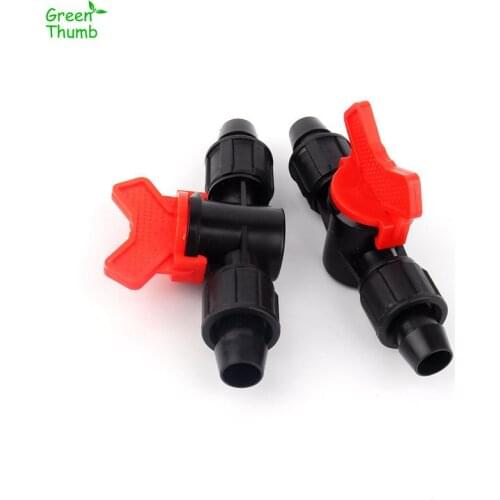 20pcs 16mm Both Sides Nut Straight Valve Connector For 16mm Drip Tape PE Pipe Garden Irrigation System Red Agricultural