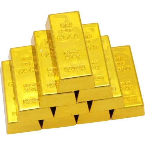 3pcs Fake Gold Bar Bullion Magic Prop Fancy Desk Table Ornament Toy New
