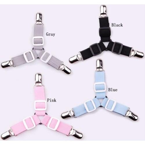 4 pcs New Elastic Cover Blankets Grippers Holder Bed Sheet Clip Mattress Fasteners Fixing Slip-Resistant Belt Clip Home Living