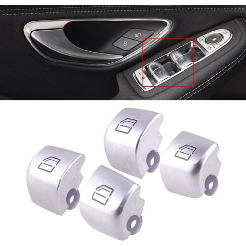 4Pcs Car Window Master Switch Repair Button Cover Cap Fit for Mercedes-Benz C Class W205 GLC W253 2015 2016 2017 2018 2019 2020